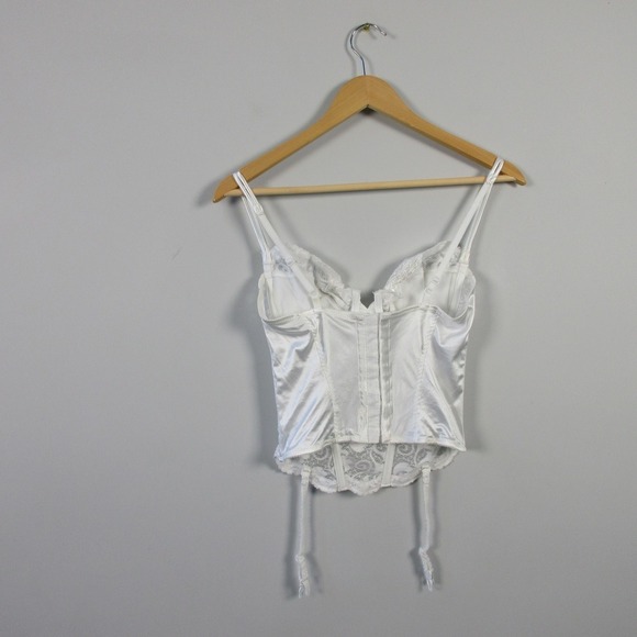 Victorias Secret Vintage Gold Label Bustier Corset 36C White Lingerie Bridal 134 - Picture 2 of 14